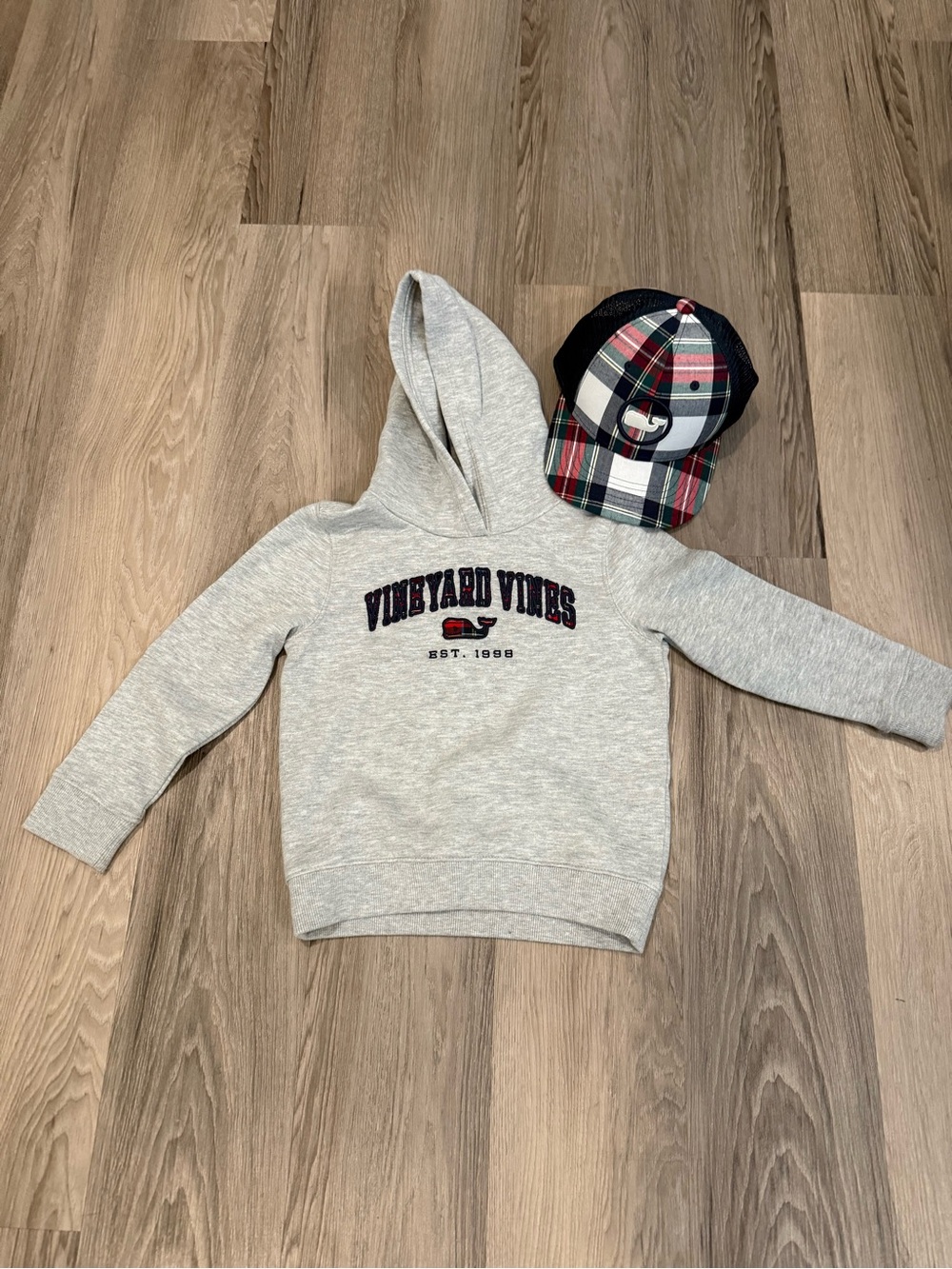 Vineyard Vines Kids Gray Hoodie - Classic Logo Pullover and hat